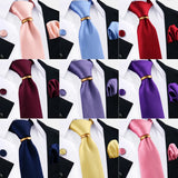 Ensemble de cravates en soie de luxe pour hommes, cravate, mouchoir, boutons de manchette avec anneau en métal doré, broche, costume, fête de mariage, accessoires pour hommes