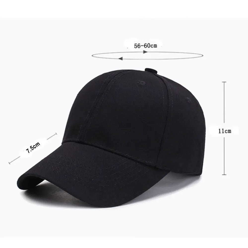 Casquette de baseball noire pour homme et femme, ajustable, en coton, style décontracté, pour l'été