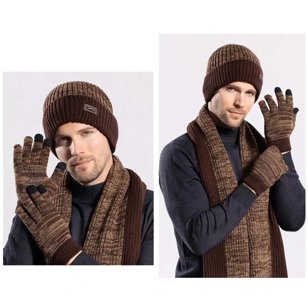 Écharpe longue tricotée pour femme, bonnet d'hiver ultra-épais doublé en polaire, bonnet chaud d'hiver, gants, écharpe, ensemble super doux pour homme