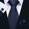 Cravate de luxe pour homme, ensemble de boutons de manchette et mouchoir en soie à rayures rouges, style business, Barry.Wang, accessoire tendance pour mariage, fête, décontracté