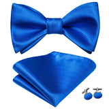 Dropshipping Jacquard Silk Mens Self Bow Tie Hanky Cufflinks Set Male Butterfly Knot Bowtie Wholesale for Male Wedding Business
