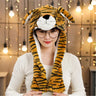 Women Girls Soft Warm Moving Jumping Rabbit Pinch Airbag Animals Ear Hat Funny Cap Plush