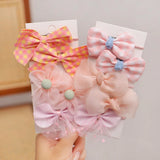 10Pcs/Set Big Bow Flower Elastic Hairbands Children Girls Sweet Hair Ties Fashion Headbands Hair Accessories Rubber Band For Kid