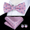 Hi-Tie Jacquard Silk Nœud papillon pour homme, ensemble de boutons de manchette et mouchoir, nœud papillon pré-noué, noir, blanc, gris, bleu, rouge, vert, rose, violet