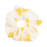 Women Lady Female Flower Hair Accessories LatticePrint Elastic Hairs Ties Yellow Scrunchies Hair Rope Girls Headwear