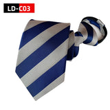 Zipper Tie Men Bridegroom Wedding Necktie Lazy Pre-tied Ties Striped 8cm Hot Sell Style Zipper Necktie For Men Women Wholesale