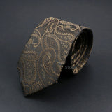 New Design Wedding Men Tie Grey Brown Green Paisley Flower Neckties Men Business Dropshipping Groom Collar Accessories Gift