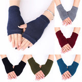 Mitaines sans doigts de couleur unie pour femme, mitaines d'hiver chaudes, manches tricotées, fines, décontractées, douces, pour filles, vêtements gothiques, punk, gothiques