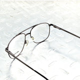 Titanium Alloy Double Bridge Grey Pilot Men Optical Glasses Frame Eyeglasses Eyeframe Eyewear