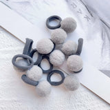 10pcs Kids Elastic Hair Bands Girls Plush Ball Rubber Band For Children Sweets Scrunchie Hair Ties Clip Baby Hair Accessories