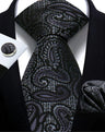 Cravate homme Paisley Jacquard tissé 8 cm formelle affaires mariage cravate poche carré ensemble costume cravate haute qualité fait main Gravata