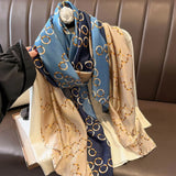 180*90cm Luxury Brand Women Summer Silk Scarves Shawls Lady Wraps Soft Female Flower Print Beach Stole Bandanna foulard muffler
