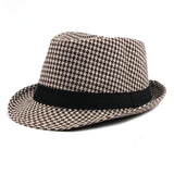 Spring Summer New Middle Aged Men's Top Hat Fashion Knitted Jazz Gentleman Black Chapeay Fedoras Bucket Hat Caps