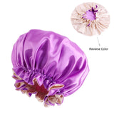 Bonnet de nuit en soie pour femme, double couche, couvre-tête, bonnet de douche tendance, bonnet réglable en satin de soie pour femme