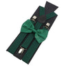 Elastic Leather Suspenders Bowtie Set Braces Men Women Sage Green Adjustable Braces Straps For Wedding Y-Back Shirt Accessories
