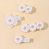 1pcs Ins Daisy Flower Hair Clips Baby Girl Hairpins for Kids Lace White Barette Princess Hooks Infant Accessories Korean