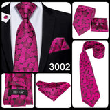 Hi-Tie 100% soie classique pour homme, cravate de mariage corail rose rouge pêche, pochette carrée, boutons de manchette, ensemble de cravates roses pour hommes, cravates cachemire unies