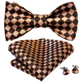 Dropshipping Jacquard Silk Mens Self Bow Tie Hanky Cufflinks Set Male Butterfly Knot Bowtie Wholesale for Male Wedding Business