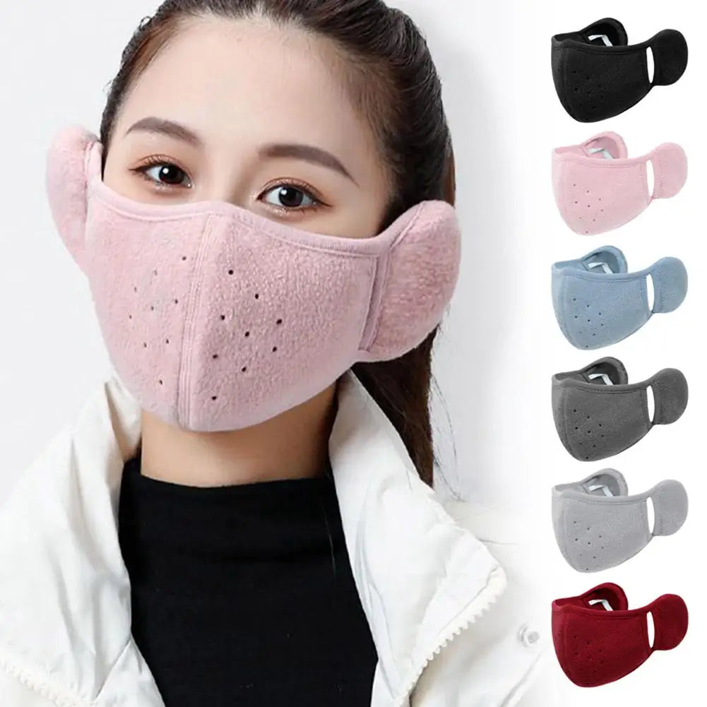 Winter Warm Face Mask With Earmuffs Motorcycle Cycling Ski Mask Women Men Hiking Riding Masks Sports Thermal Headwear Windproof