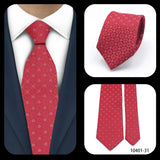 Cravate de luxe LYL 7 cm en jacquard à pois rouges pour affaires, accessoires occidentaux, cadeau pour invités de mariage, articles de cravate Bolus