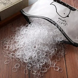 Lot de 1 000 élastiques à cheveux en nylon pour filles, accessoires pour cheveux, queue de cheval, ornements pour enfants