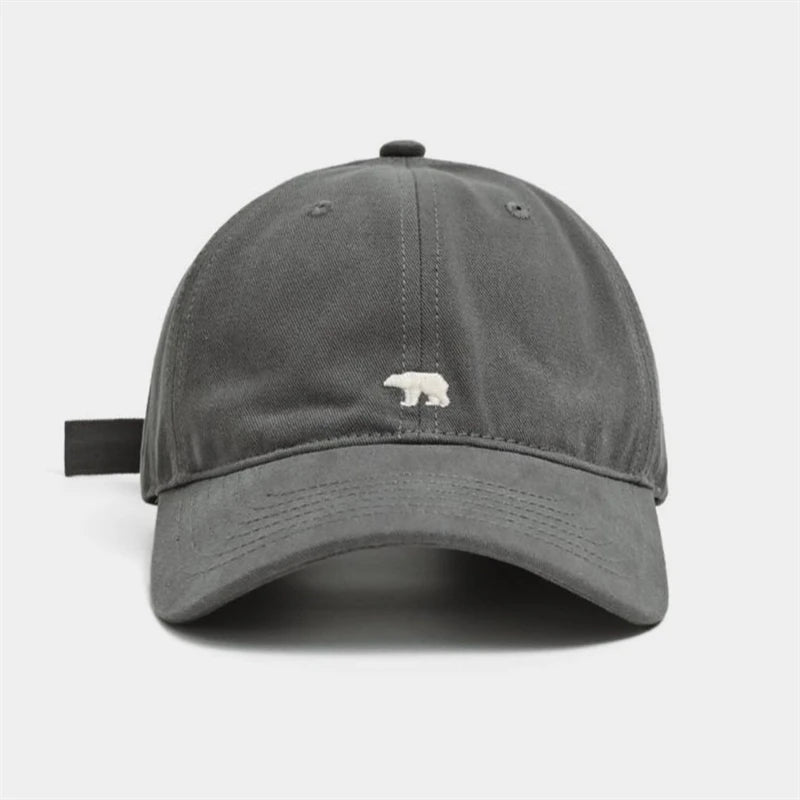 Outdoor Fashionable Unisex Retro Polar Bear Embroidered Baseball Cap New Style Versatile Big Head Circumference Duckbill cap
