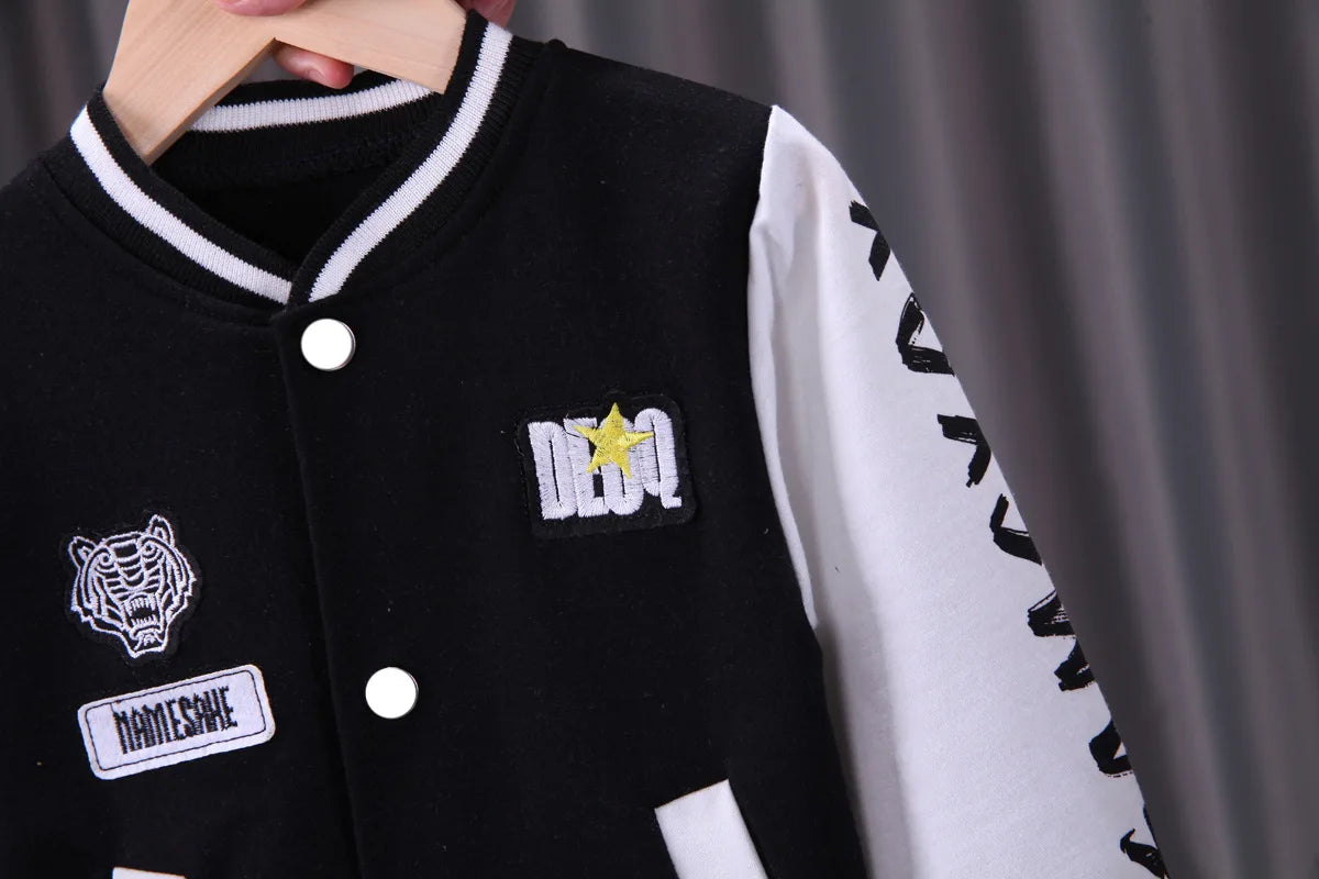 1-5 Year Baby Boy Clothing Set Spring Autumn Cartoon Tiger Baseball Coat Pants 2Pc Children Sport Suit Toddler Kid Casual Outfit