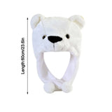 Ear Protection Cartoon Plush Moving Hat Animal Neck Warmer Movable Ears Airbag Cap Animal Earflap Hat Cosplay Party