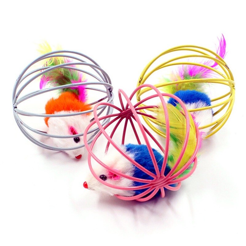 1pc Cat Toy Stick Feather Wand With Bell Mouse Cage Toys Plastic Artificial Colorful Cat Teaser Toy Pet Supplies Random Color