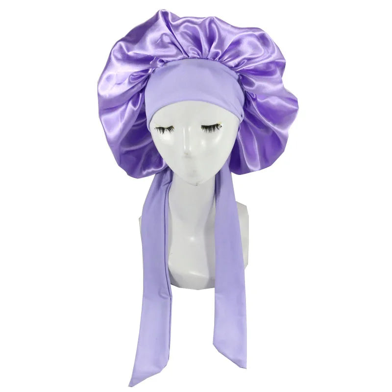 Bonnet de nuit en satin pour femme et homme, bonnet de nuit unisexe, bonnet de douche