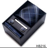 Cravate pour homme, tout nouveau style, cadeau de mariage, ensemble de pochettes, boîte à cravates, accessoires de costume noirs pour hommes