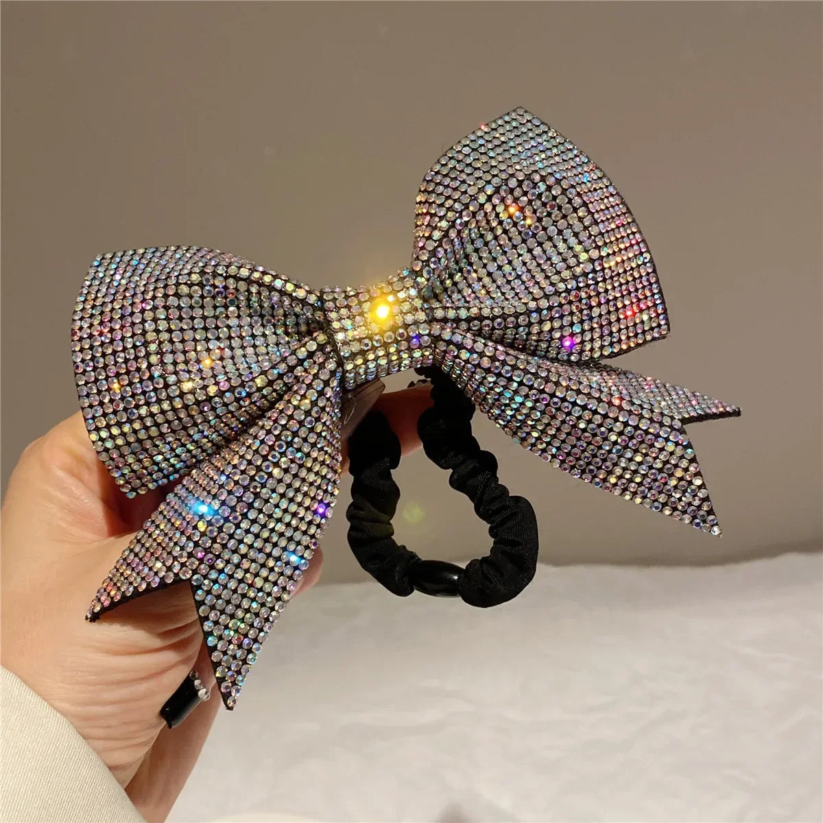 Élastiques à cheveux coréens en forme de nœud pour femmes et filles, en cristal brillant, pour queue de cheval, bandeaux en caoutchouc, accessoires pour cheveux i-Remiel