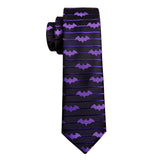 Barry.Wang Nouveauté Soie Hommes Cravate Mouchoir Boutons de Manchette Ensemble Jacquard Animal Dinosaure Chauve-Souris Gravat Cravate Pour Homme Mariage Affaires
