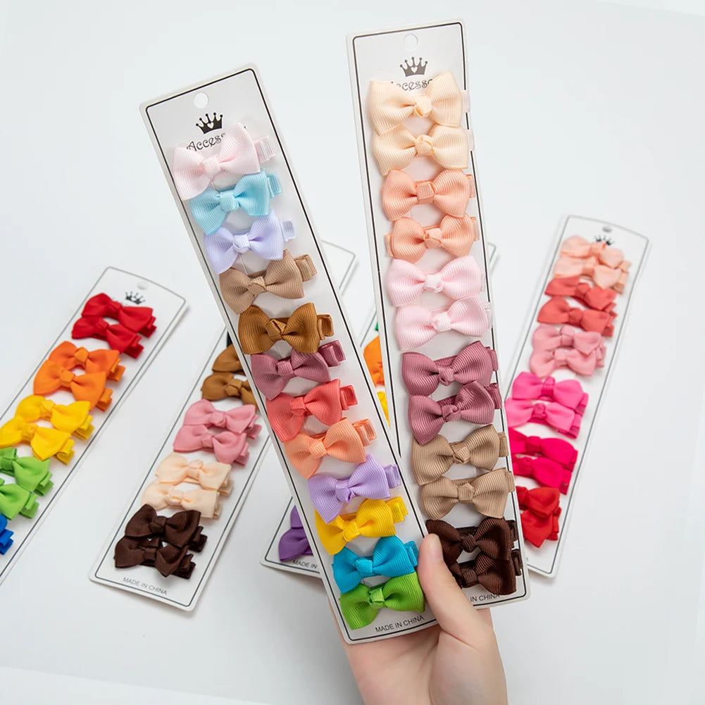 Lot de 12 barrettes à cheveux en ruban gros-grain massif de 4,5 cm pour enfants, faites à la main, accessoires photo, coffret cadeau