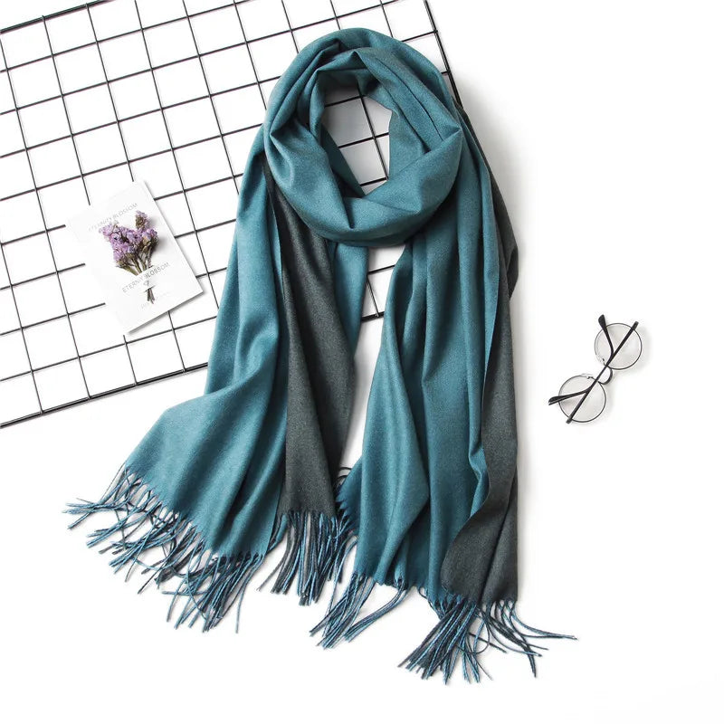 2022 Winter Frauen Schal Fashion Solid Weiche Kaschmir Schals für Dame Pashmina Schals Wrap Decke Bandana Weiblich Foulard Quaste