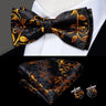 Hi-Tie Jacquard Silk Nœud papillon pour homme, ensemble de boutons de manchette et mouchoir, nœud papillon pré-noué, noir, blanc, gris, bleu, rouge, vert, rose, violet