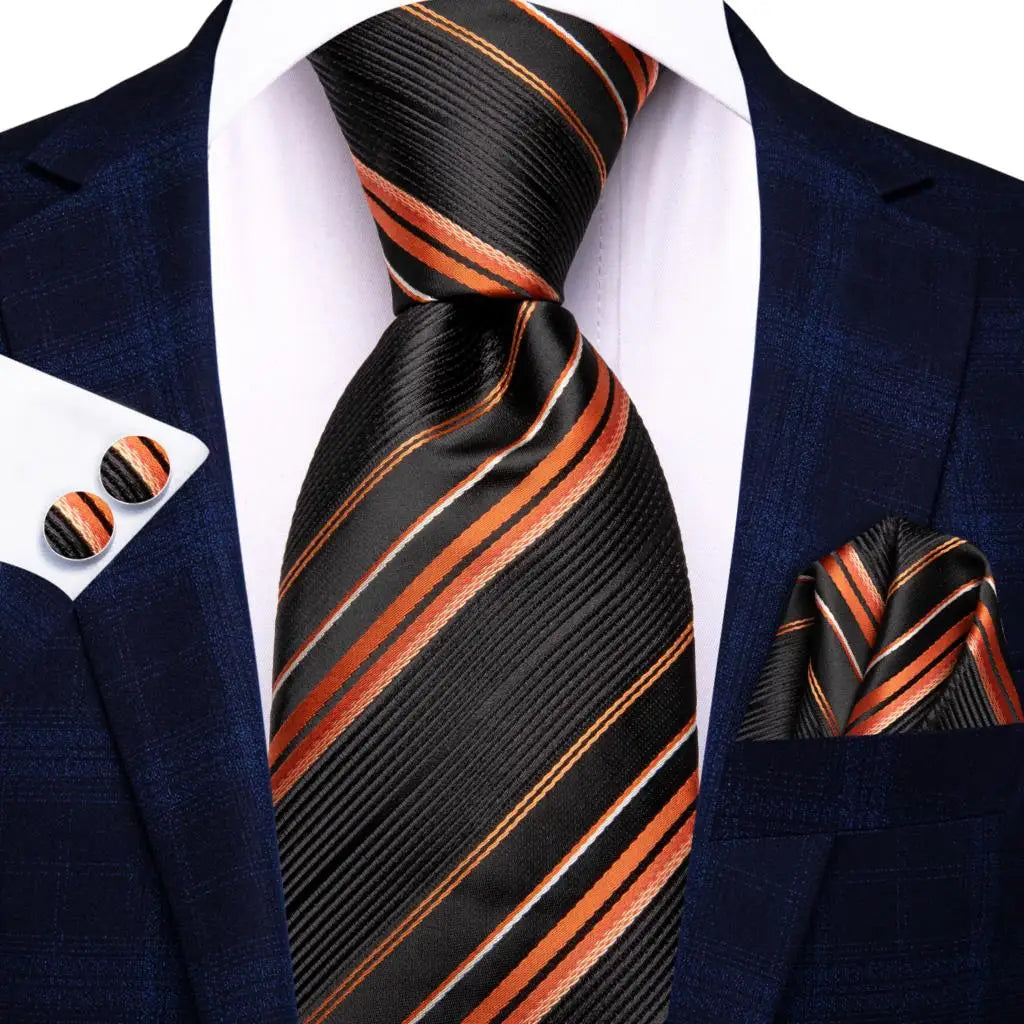 Cravates pour hommes 2023, nouvelle mode pour hommes, 8,5 cm, pochette, boutons de manchette, accessoires de mariage, créateur de cravates Hi-Tie, vente en gros