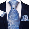 Hi-Tie – Cravate de mariage en soie violette unie à motif cachemire pour homme, ensemble de qualité avec boutons de manchette et mouchoir, cadeau tendance, livraison directe