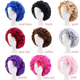 Turban Bonnet Sleeping Cap Headwear Satin With Headband Silk Nightcap Wide Band Hair Care Sleep Hat Women Children