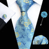 Ensemble de cravates en soie rose floral pour hommes, ensemble de cravates de fête de mariage, mouchoir, broche, boutons de manchette, accessoires pour hommes de haute qualité Gravata