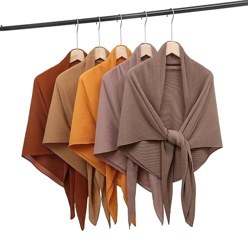 Schlichter übergroßer Crinkle Square Bubble Chiffon Instant Hijab Damen Kopftuch Schal Muslim Faltentuch Solide Ramadan Stola