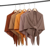 Schlichter übergroßer Crinkle Square Bubble Chiffon Instant Hijab Damen Kopftuch Schal Muslim Faltentuch Solide Ramadan Stola