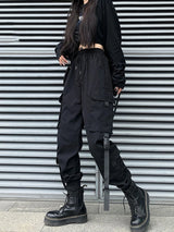 Pantalon cargo de jogging hip-hop tendance pour femmes et hommes, sarouel multi-poches avec rubans, survêtement streetwear décontracté pour hommes, tailles S à 4XL