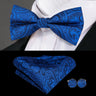 Hi-Tie Marque Soie Pré-noué Homme Nœud Papillon Mouchoir Boutons de Manchette Ensemble Nœud Papillon pour Homme Jacquard Solide Cachemire Floral Mariage Cadeau d'Affaires