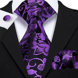 Ensemble élégant de cravates et boutons de manchette en soie à fleurs multiples pour homme, cravate jacquard à fleurs pour mariage, entreprise, fête, événement, Barry.Wang