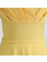 Pink Summer Dress Women V Neck Vintage Robe Elegant Retro pin up Party Office Midi Dresses
