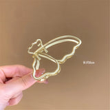 Metal Hair Claw Crab Clip for Women Girls Korean Non Slip Big Geometric Barrette Shark Clip Hairpin Head Pearl Hair Accessories