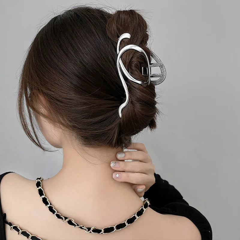 Fashion Geometric Metal Hair Claw Clips for Women Vintage Hair Clamps Crab Headband Hairpin Girls Hair Accessories Headwear