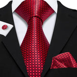 Barry.Wang Ensemble cravate et mouchoir en soie à carreaux pour homme, motif jacquard, idéal pour un mariage, un marié ou une équipe