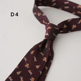 Cravate en polyester jacquard 8 cm, style décontracté, rouge et marron, pour homme, accessoire de costume, de fête, de mariage ou de banquet